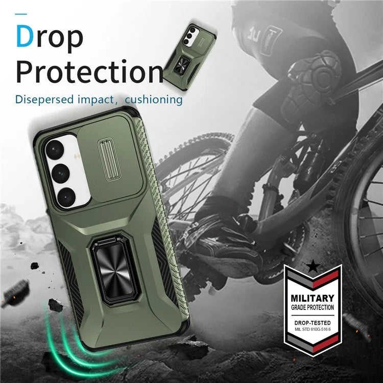 For Samsung Galaxy S24+ Case Camshield Kickstand TPU+PC Anti-Slip Phone Cover