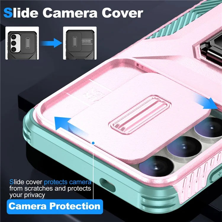 For Samsung Galaxy S24+ Case Camshield Kickstand TPU+PC Anti-Slip Phone Cover