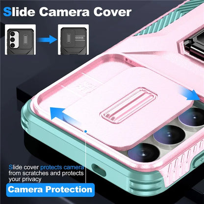 For Samsung Galaxy S24+ Case Camshield Kickstand TPU+PC Anti-Slip Phone Cover