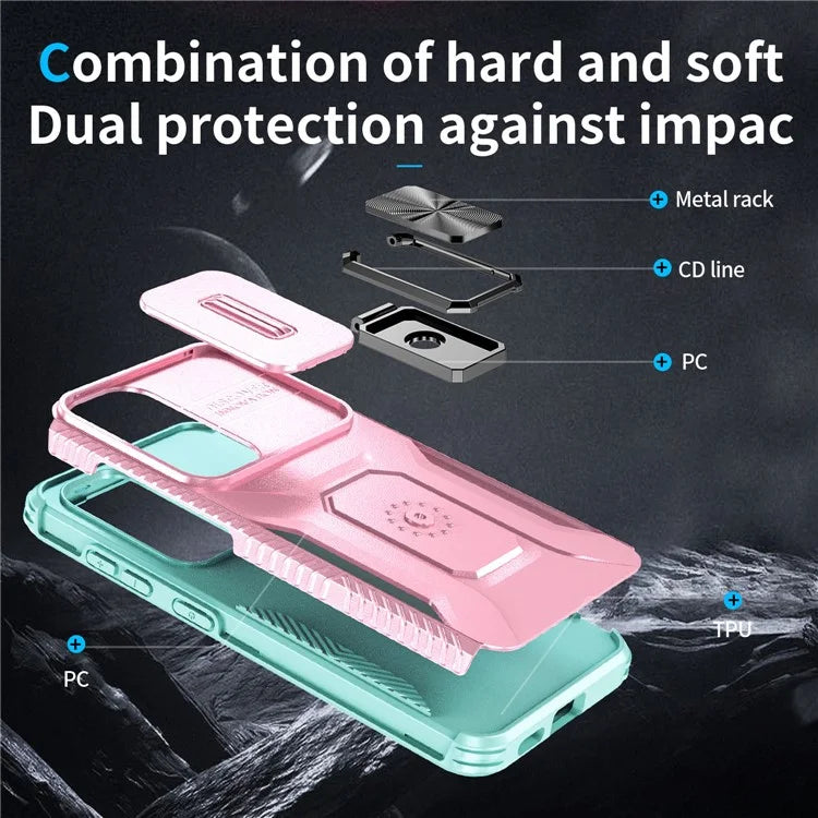 For Samsung Galaxy S24+ Case Camshield Kickstand TPU+PC Anti-Slip Phone Cover