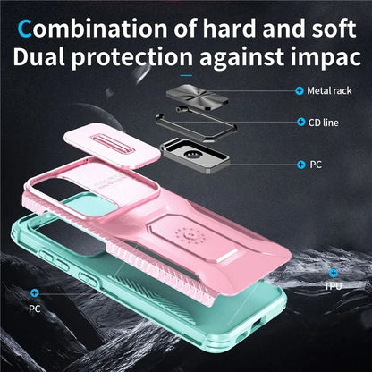 For Samsung Galaxy S24+ Case Camshield Kickstand TPU+PC Anti-Slip Phone Cover