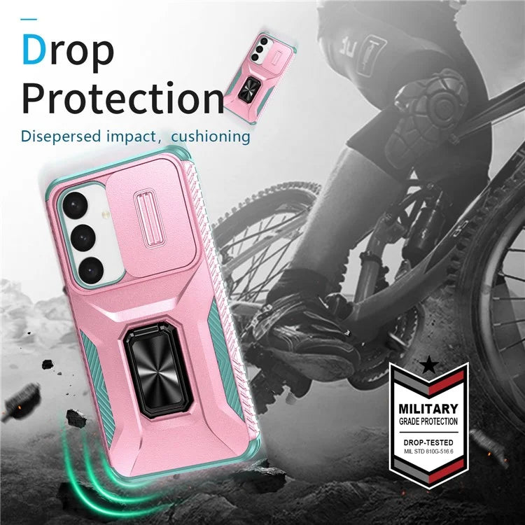 For Samsung Galaxy S24+ Case Camshield Kickstand TPU+PC Anti-Slip Phone Cover