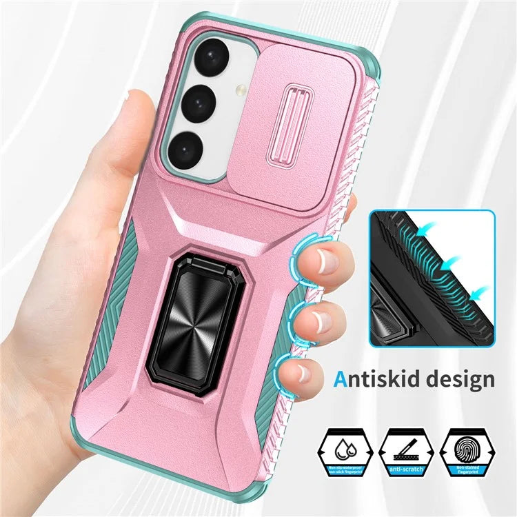 For Samsung Galaxy S24+ Case Camshield Kickstand TPU+PC Anti-Slip Phone Cover