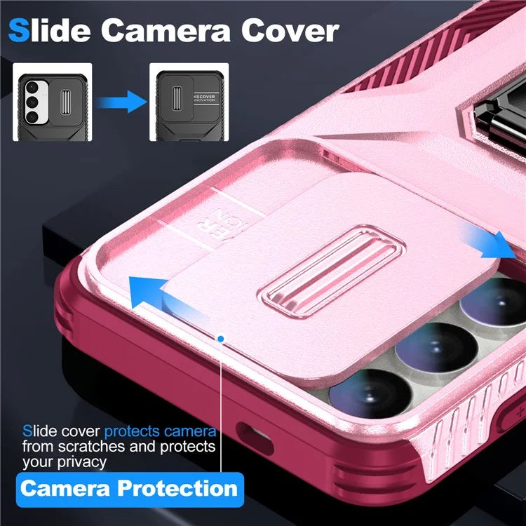 For Samsung Galaxy S24+ Case Camshield Kickstand TPU+PC Anti-Slip Phone Cover