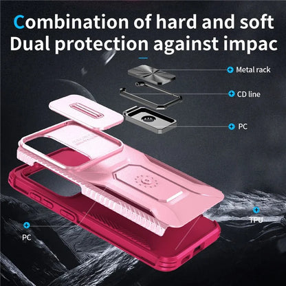 For Samsung Galaxy S24+ Case Camshield Kickstand TPU+PC Anti-Slip Phone Cover