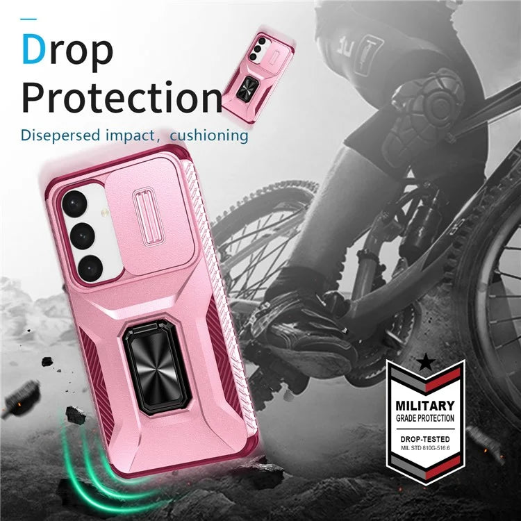 For Samsung Galaxy S24+ Case Camshield Kickstand TPU+PC Anti-Slip Phone Cover