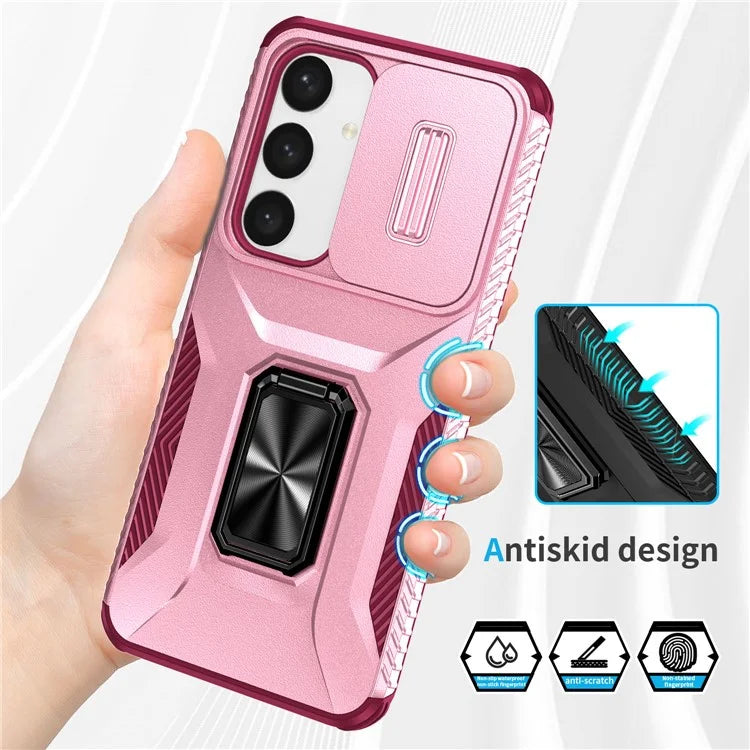 For Samsung Galaxy S24+ Case Camshield Kickstand TPU+PC Anti-Slip Phone Cover