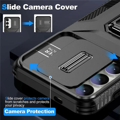 For Samsung Galaxy S24+ Case Camshield Kickstand TPU+PC Anti-Slip Phone Cover