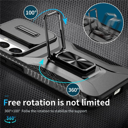 For Samsung Galaxy S24+ Case Camshield Kickstand TPU+PC Anti-Slip Phone Cover