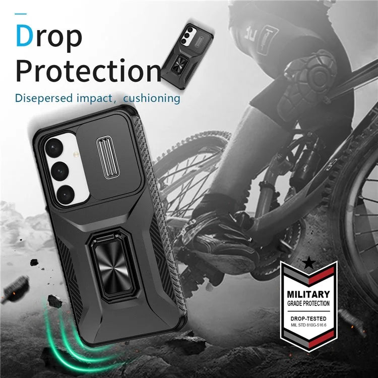 For Samsung Galaxy S24+ Case Camshield Kickstand TPU+PC Anti-Slip Phone Cover