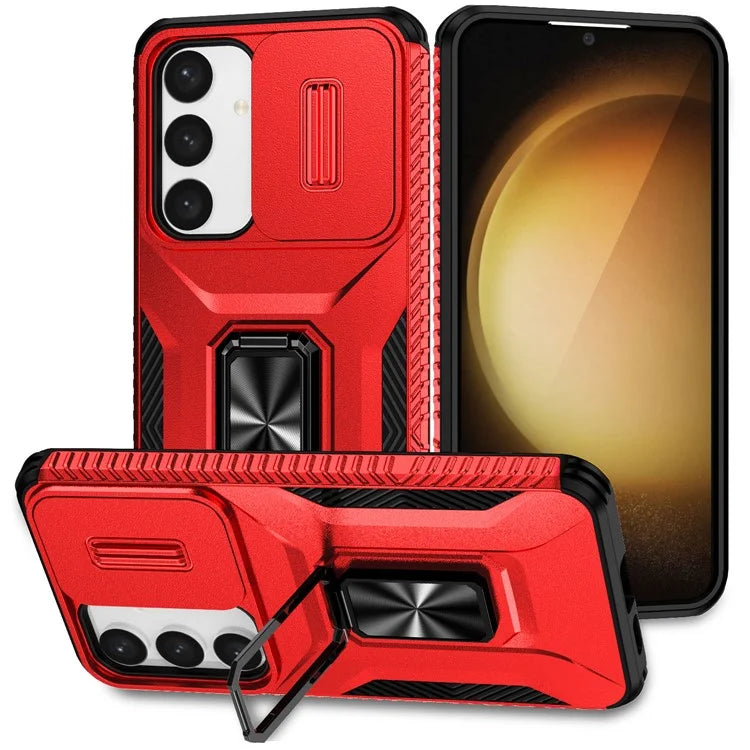 For Samsung Galaxy S24+ Case Camshield Kickstand TPU+PC Anti-Slip Phone Cover