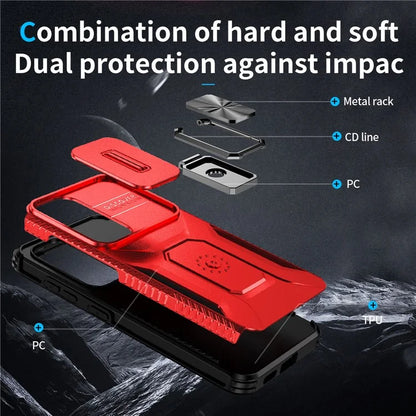 For Samsung Galaxy S24+ Case Camshield Kickstand TPU+PC Anti-Slip Phone Cover