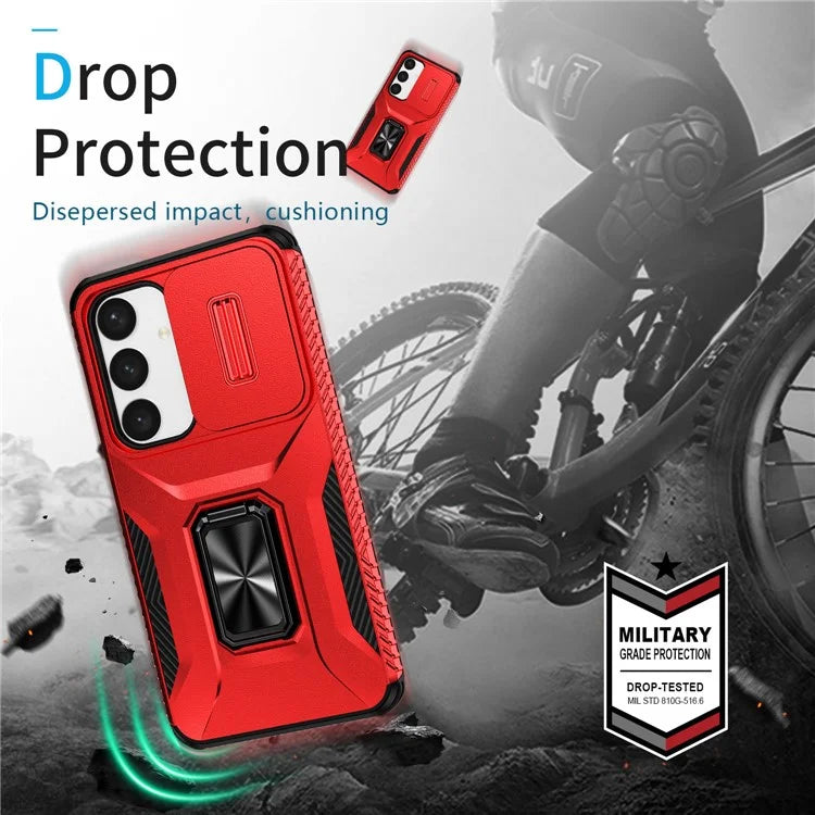For Samsung Galaxy S24+ Case Camshield Kickstand TPU+PC Anti-Slip Phone Cover