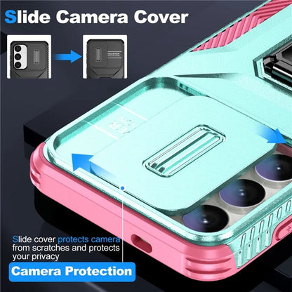 For Samsung Galaxy S24+ Case Camshield Kickstand TPU+PC Anti-Slip Phone Cover