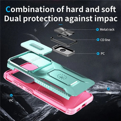 For Samsung Galaxy S24+ Case Camshield Kickstand TPU+PC Anti-Slip Phone Cover