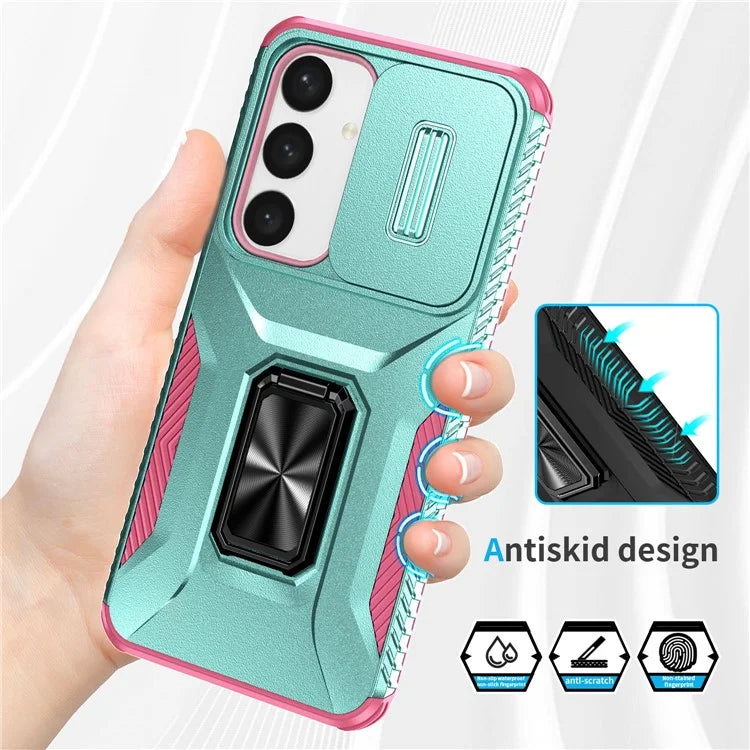 For Samsung Galaxy S24+ Case Camshield Kickstand TPU+PC Anti-Slip Phone Cover