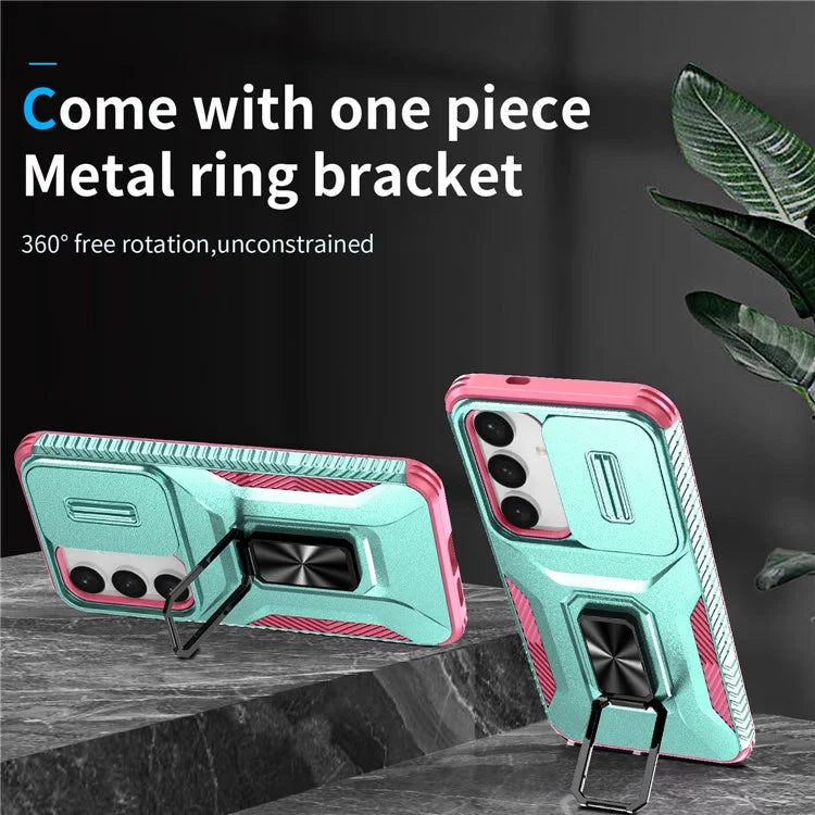 For Samsung Galaxy S24+ Case Camshield Kickstand TPU+PC Anti-Slip Phone Cover