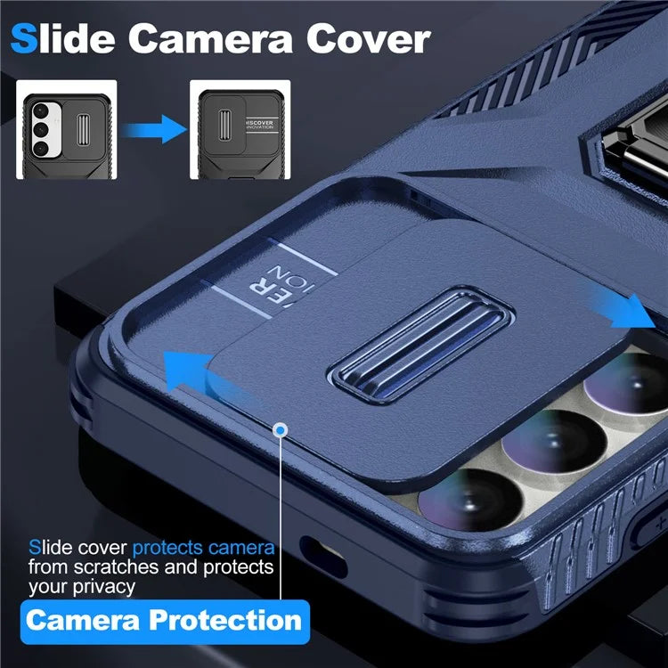 For Samsung Galaxy S24+ Case Camshield Kickstand TPU+PC Anti-Slip Phone Cover