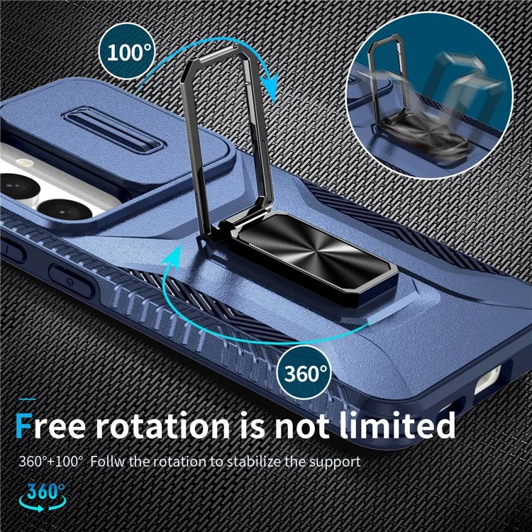 For Samsung Galaxy S24+ Case Camshield Kickstand TPU+PC Anti-Slip Phone Cover