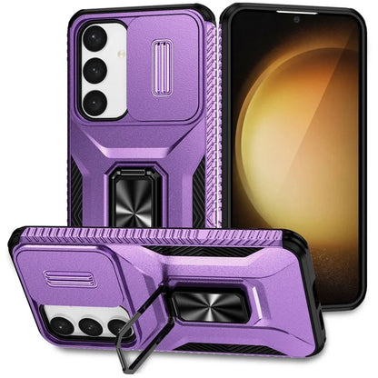 For Samsung Galaxy S24+ Case Camshield Kickstand TPU+PC Anti-Slip Phone Cover