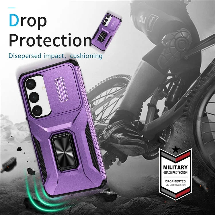 For Samsung Galaxy S24+ Case Camshield Kickstand TPU+PC Anti-Slip Phone Cover
