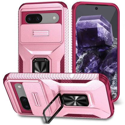 For Google Pixel 8a Case Camshield Kickstand TPU+PC Anti-Slip Phone Cover