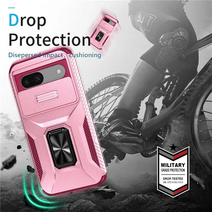 For Google Pixel 8a Case Camshield Kickstand TPU+PC Anti-Slip Phone Cover