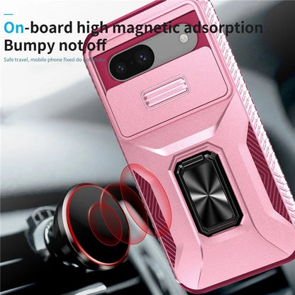 For Google Pixel 8a Case Camshield Kickstand TPU+PC Anti-Slip Phone Cover