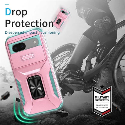 For Google Pixel 8a Case Camshield Kickstand TPU+PC Anti-Slip Phone Cover