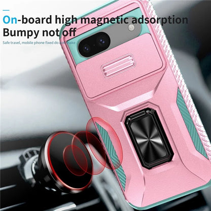 For Google Pixel 8a Case Camshield Kickstand TPU+PC Anti-Slip Phone Cover