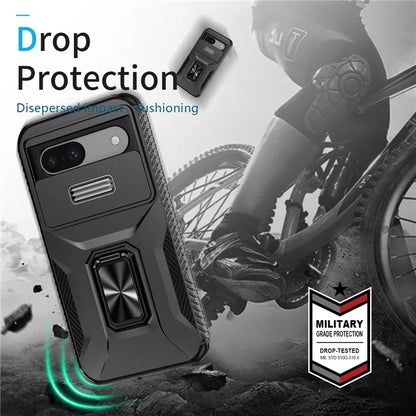 For Google Pixel 8a Case Camshield Kickstand TPU+PC Anti-Slip Phone Cover