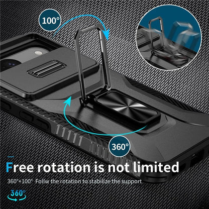 For Google Pixel 8a Case Camshield Kickstand TPU+PC Anti-Slip Phone Cover
