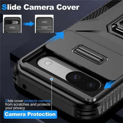 For Google Pixel 8a Case Camshield Kickstand TPU+PC Anti-Slip Phone Cover