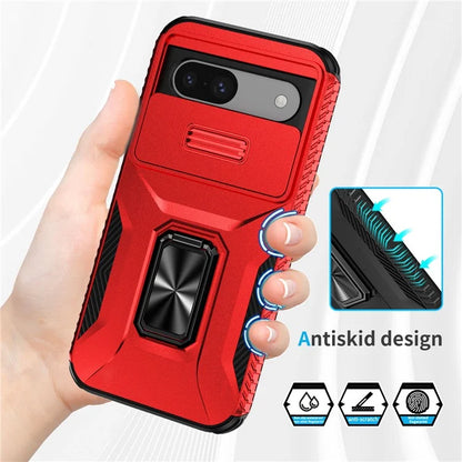 For Google Pixel 8a Case Camshield Kickstand TPU+PC Anti-Slip Phone Cover