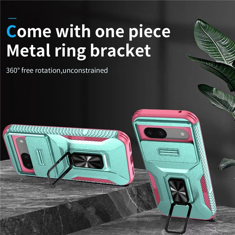 For Google Pixel 8a Case Camshield Kickstand TPU+PC Anti-Slip Phone Cover