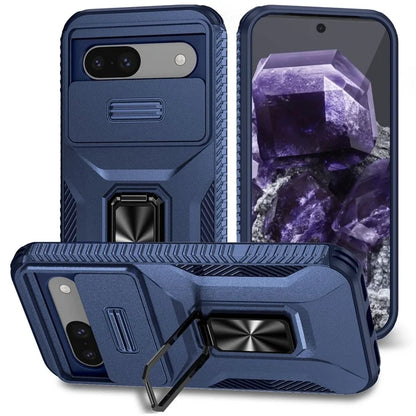 For Google Pixel 8a Case Camshield Kickstand TPU+PC Anti-Slip Phone Cover