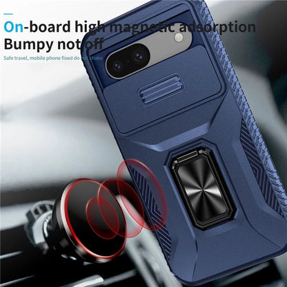 For Google Pixel 8a Case Camshield Kickstand TPU+PC Anti-Slip Phone Cover