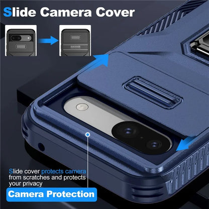 For Google Pixel 8a Case Camshield Kickstand TPU+PC Anti-Slip Phone Cover