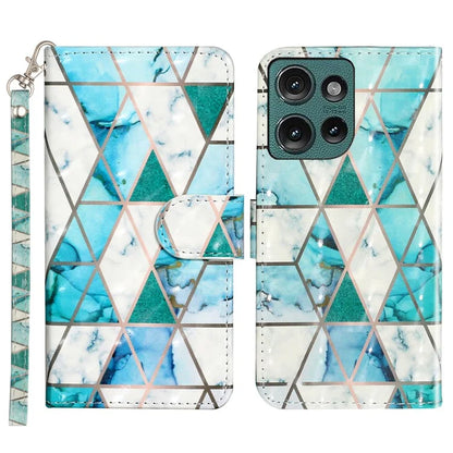 For Motorola Edge 50 5G Case 3D Pattern Printed Phone Leather Phone Cover