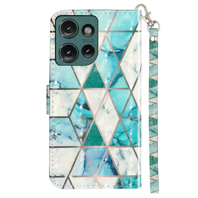 For Motorola Edge 50 5G Case 3D Pattern Printed Phone Leather Phone Cover