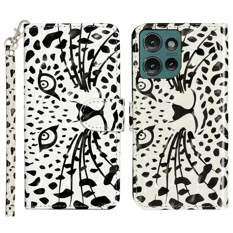 For Motorola Edge 50 5G Case 3D Pattern Printed Phone Leather Phone Cover