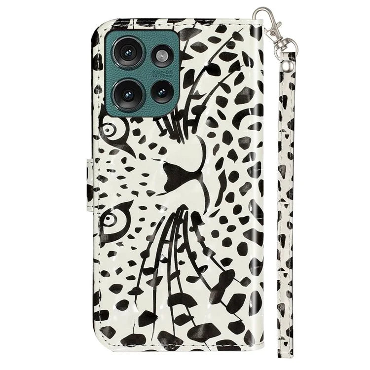 For Motorola Edge 50 5G Case 3D Pattern Printed Phone Leather Phone Cover