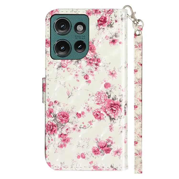 For Motorola Edge 50 5G Case 3D Pattern Printed Phone Leather Phone Cover