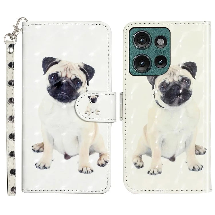 For Motorola Edge 50 5G Case 3D Pattern Printed Phone Leather Phone Cover