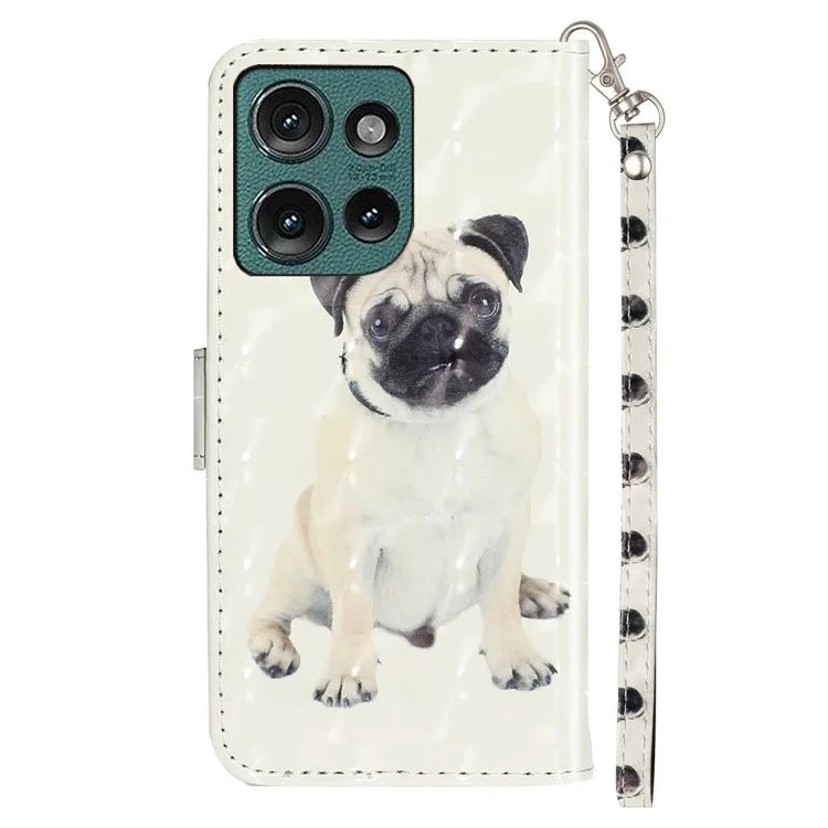 For Motorola Edge 50 5G Case 3D Pattern Printed Phone Leather Phone Cover