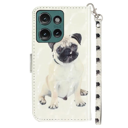 For Motorola Edge 50 5G Case 3D Pattern Printed Phone Leather Phone Cover