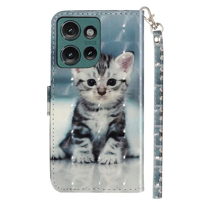 For Motorola Edge 50 5G Case 3D Pattern Printed Phone Leather Phone Cover