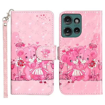 For Motorola Edge 50 5G Case 3D Pattern Printed Phone Leather Phone Cover