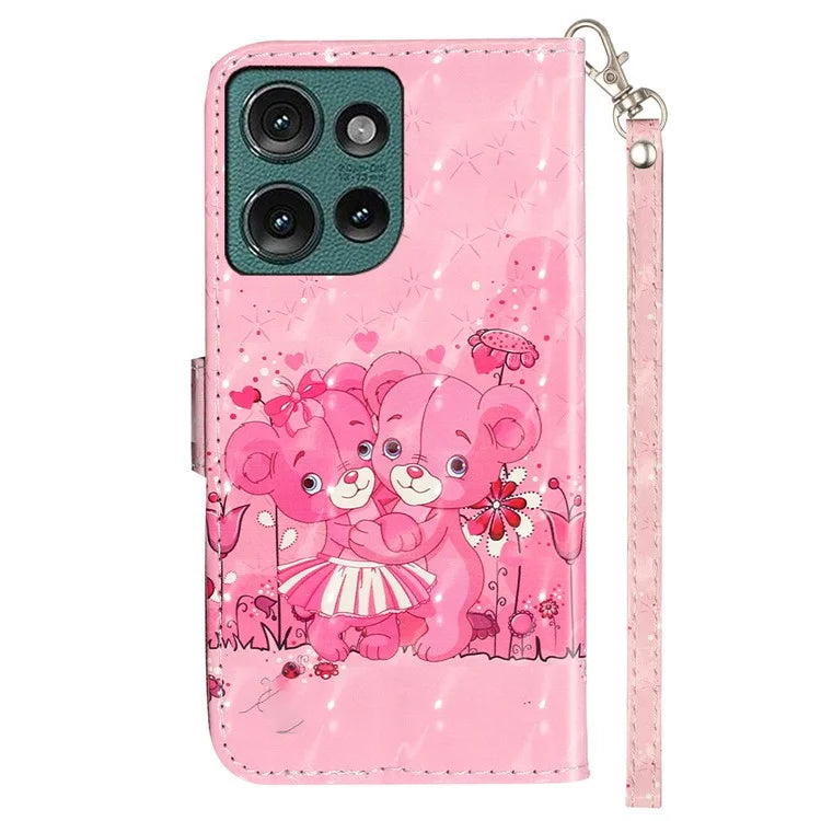 For Motorola Edge 50 5G Case 3D Pattern Printed Phone Leather Phone Cover