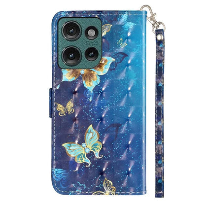 For Motorola Edge 50 5G Case 3D Pattern Printed Phone Leather Phone Cover